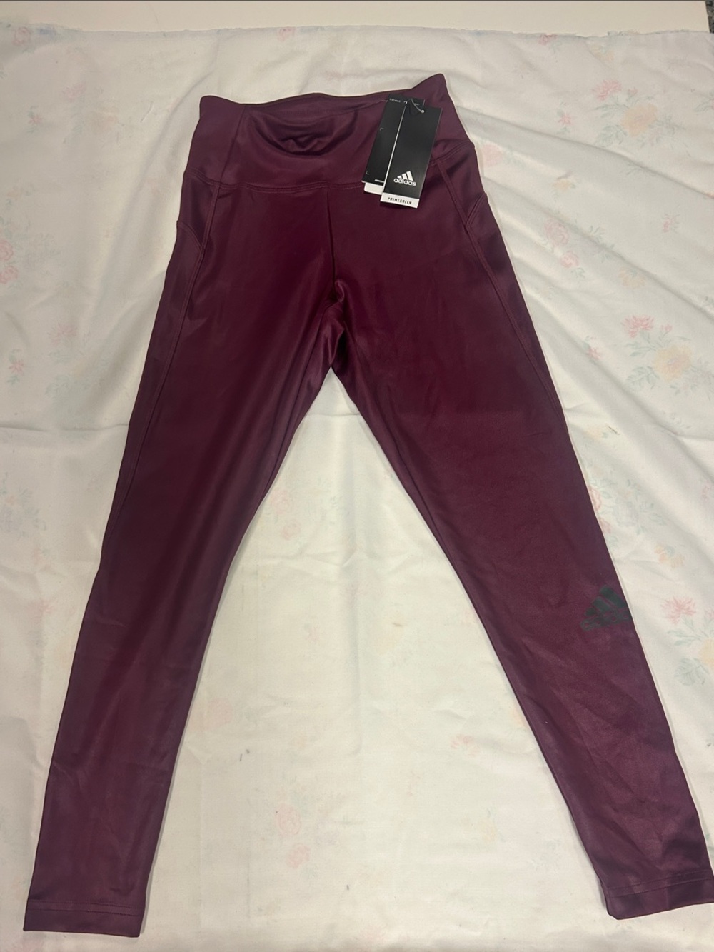 adidas Women’s Maroon High-Rise Leggings XS